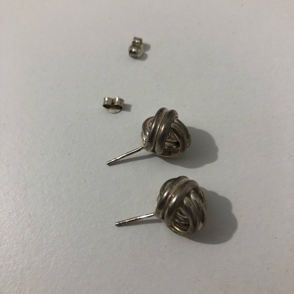 Sterling Silver Knot Earrings - Picture 4 of 5